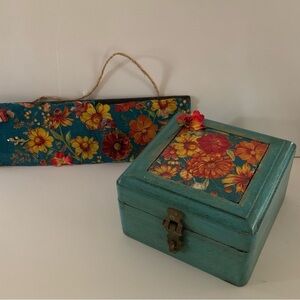 Floral Decorative Box and Wall Hanging